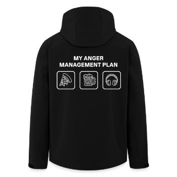 Wut und Entspannung Plane, was ich tue, wenn ich wütend werde - Recycelte Männer Softshell-Jacke von Stanley/Stella - Schwarz - Hinten - AI Model Male 185 light (185cm)