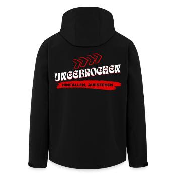 Ungebrochen Statement - Hinfallen Aufstehen - Recycelte Männer Softshell-Jacke von Stanley/Stella - Schwarz - Hinten - AI Model Male 185 light (185cm)