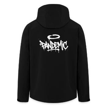 Imprimé de graffitis de la pandémie - Veste softshell homme en polyester recyclé Stanley/Stella - noir - Dos - AI Model Male 185 light (185cm)