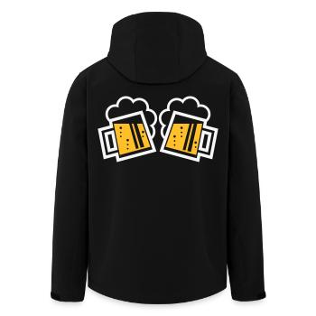 2 Bayrische Bierkrüge Prosten (Bier / NEG 2C) - Recycelte Männer Softshell-Jacke von Stanley/Stella - Schwarz - Hinten - AI Model Male 185 light (185cm)