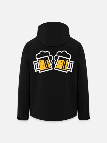 2 Bayrische Bierkrüge Prosten (Bier / NEG 2C) - Recycelte Männer Softshell-Jacke von Stanley/Stella - Schwarz
