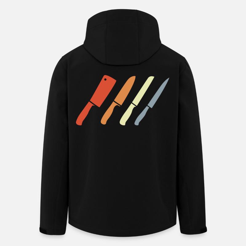 Retro Messer Set - Recycelte Männer Softshell-Jacke von Stanley/Stella - Schwarz