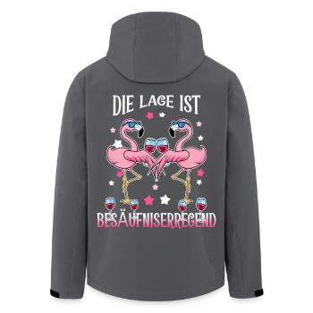 Flamants roses ivres - Veste softshell homme en polyester recyclé Stanley/Stella - noir - Dos - AI Model Male 185 light (185cm)