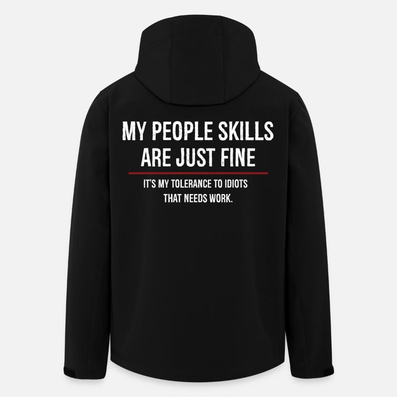 Mes compétences relationnelles sont très bien - Veste softshell homme en polyester recyclé Stanley/Stella - noir