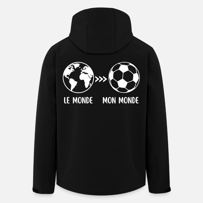 Monde et Ballon en Convergence - Veste softshell homme en polyester recyclé Stanley/Stella - noir
