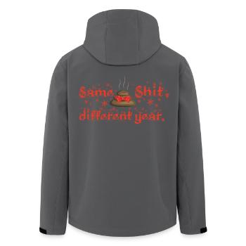 Same Shit - different year, ugly christmas - Recycelte Männer Softshell-Jacke von Stanley/Stella - Schwarz - Hinten - AI Model Male 185 light (185cm)