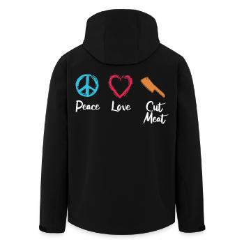 Frieden Liebe Fleisch schneiden - Recycelte Männer Softshell-Jacke von Stanley/Stella - Schwarz - Hinten - AI Model Male 185 light (185cm)