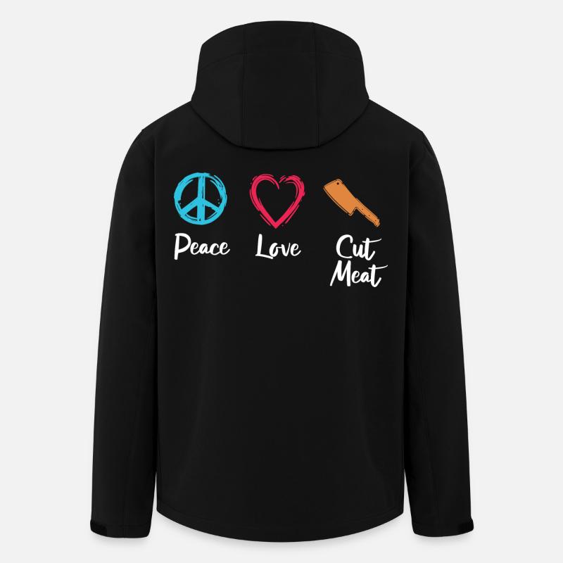 Peace, Love, Cutting Flesh - Men’s Recycled Softshell Jacket by Stanley/Stella - black