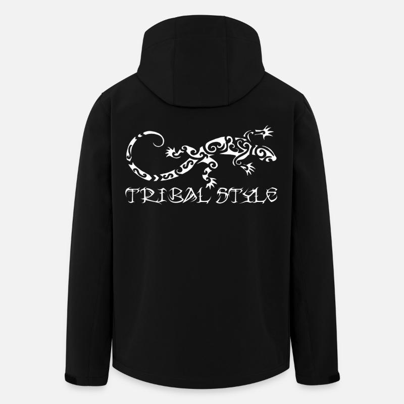 Polynesian white lizard - Men’s Recycled Softshell Jacket by Stanley/Stella - black