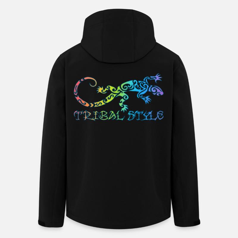 Polynesische Regenbogen-Eidechse - Recycelte Männer Softshell-Jacke von Stanley/Stella - Schwarz