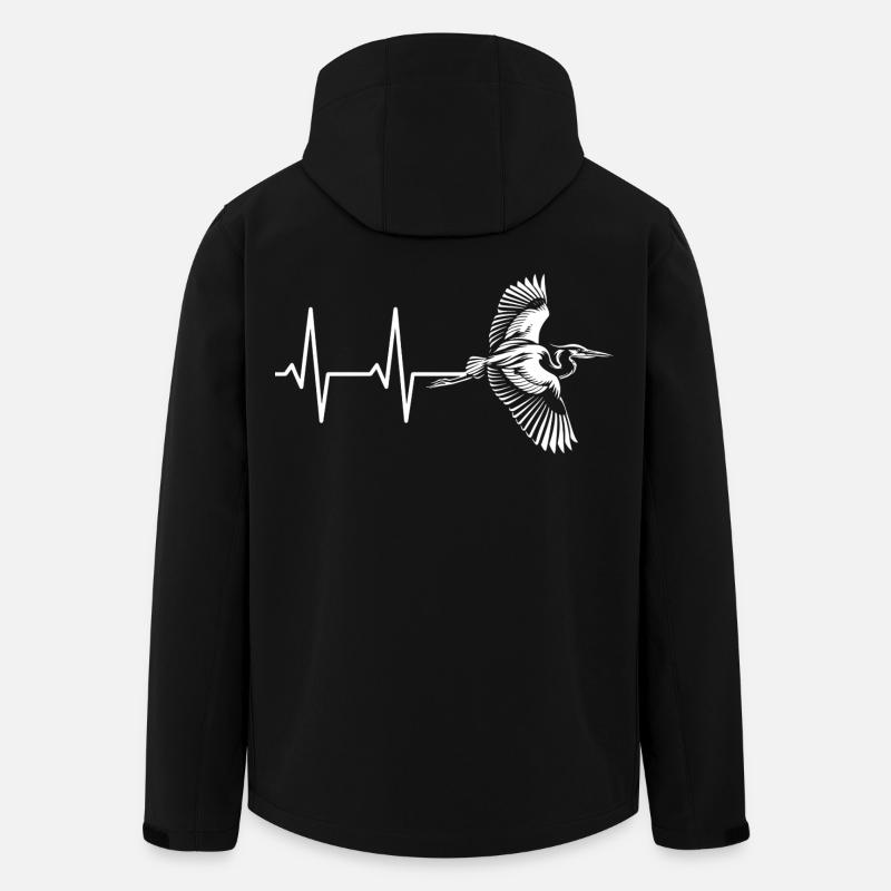 Bird in heartbeat design - Men’s Recycled Softshell Jacket by Stanley/Stella - black