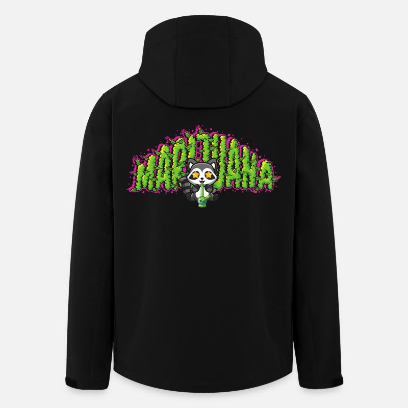 Marijuana Raccoon - Recycelte Männer Softshell-Jacke von Stanley/Stella - Schwarz