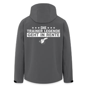 Fußballtrainer Legende in Rente Ruhestand Geschenk - Recycelte Männer Softshell-Jacke von Stanley/Stella - Anthrazit - Hinten - AI Model Male 185 light (185cm)