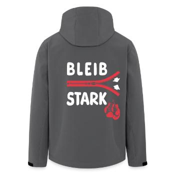 Bleib stark - Motivation - Mut - Kraft - Recycelte Männer Softshell-Jacke von Stanley/Stella - Schwarz - Hinten - AI Model Male 185 light (185cm)