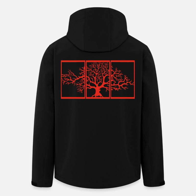 Blick in die Natur (rot) - Recycelte Männer Softshell-Jacke von Stanley/Stella - Schwarz