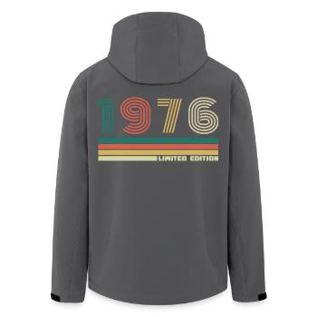 50 Années 1976 Vintage Rétro Anniversaire - Veste softshell homme en polyester recyclé Stanley/Stella - noir - Dos - AI Model Male 185 light (185cm)