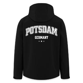 Potsdam Germany Souvenir for Men and Women - Men’s Recycled Softshell Jacket by Stanley/Stella - black - Back - AI Model Male 185 light (185cm)