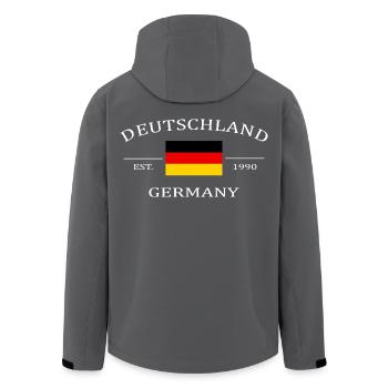Deutschland Flagge - Recycelte Männer Softshell-Jacke von Stanley/Stella - Schwarz - Hinten - AI Model Male 185 light (185cm)