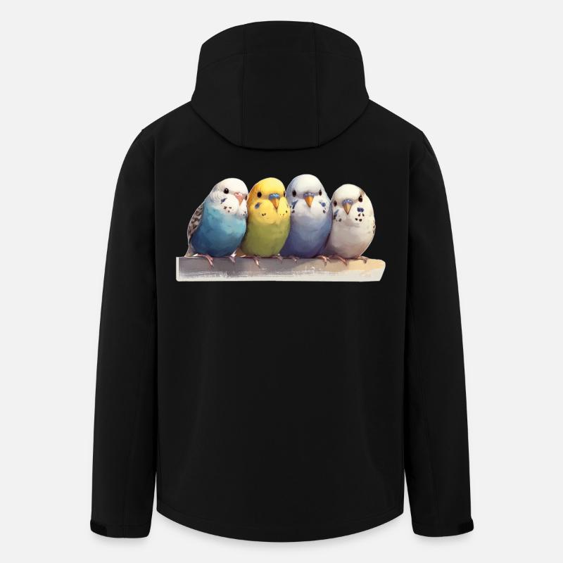 Wellensittiche - Recycelte Männer Softshell-Jacke von Stanley/Stella - Schwarz