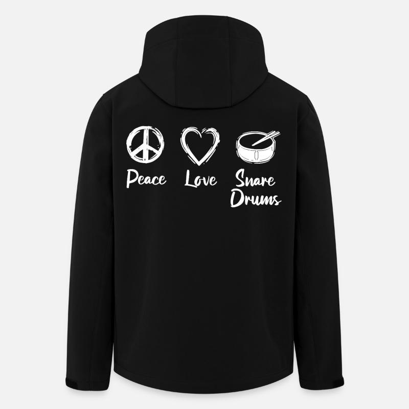 Peace Love Snare Drums - Men’s Recycled Softshell Jacket by Stanley/Stella - black