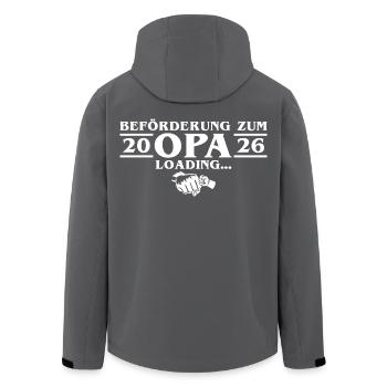 Annonce de la grossesse - Papy en devenir 2026 - Veste softshell homme en polyester recyclé Stanley/Stella - noir - Dos - AI Model Male 185 light (185cm)