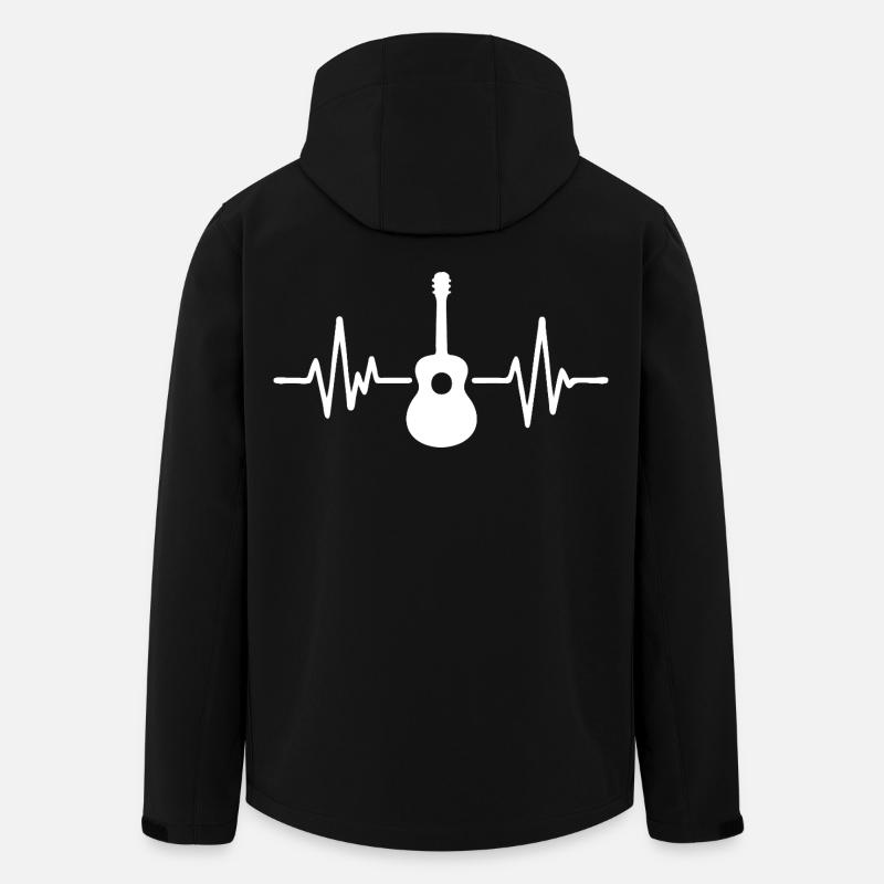 Guitar Pulse Silhouette - Men’s Recycled Softshell Jacket by Stanley/Stella - black