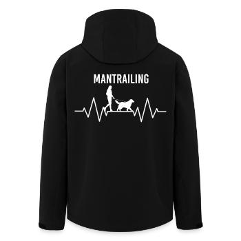 Mantrailing Heartbeat Herzschlag - Men’s Recycled Softshell Jacket by Stanley/Stella - black - Back - AI Model Male 185 light (185cm)