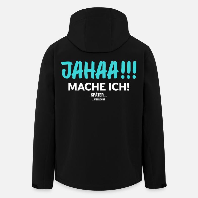 Jahaa! Mach Ich Später vielleicht - Veste softshell homme en polyester recyclé Stanley/Stella - noir