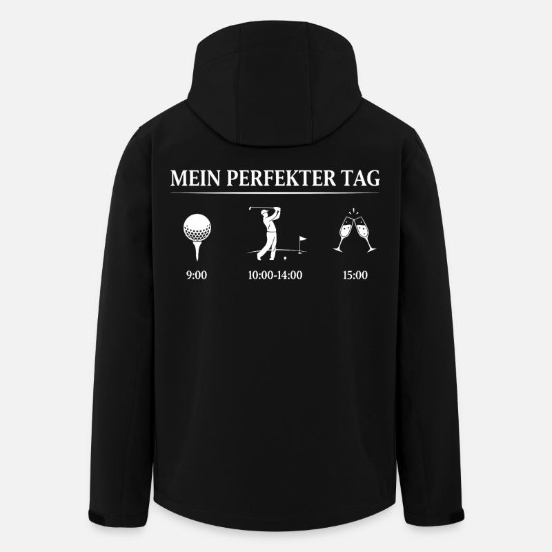 Journée parfaite de golf - Veste softshell homme en polyester recyclé Stanley/Stella - noir