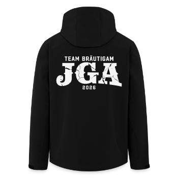 Team Bräutigam JGA 2026 Junggesellenabschied - Recycelte Männer Softshell-Jacke von Stanley/Stella - Schwarz - Hinten - AI Model Male 185 light (185cm)