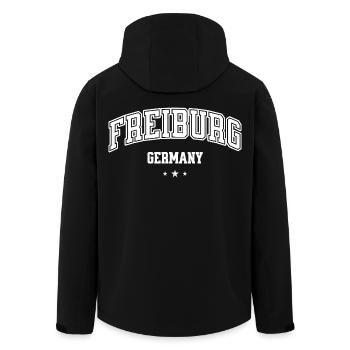 Freiburg Motif for Men Women Germany Fans - Men’s Recycled Softshell Jacket by Stanley/Stella - black - Back - AI Model Male 185 light (185cm)