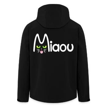 Miaou typographique - Veste softshell homme en polyester recyclé Stanley/Stella - noir - Dos - AI Model Male 185 light (185cm)