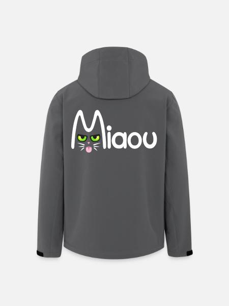 Miaou typographique - Veste softshell homme en polyester recyclé Stanley/Stella - noir
