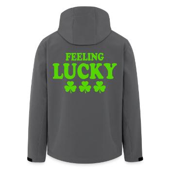 feeling lucky - Men’s Recycled Softshell Jacket by Stanley/Stella - black - Back - AI Model Male 185 light (185cm)