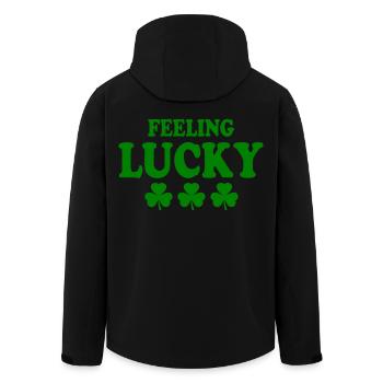 feeling lucky - Men’s Recycled Softshell Jacket by Stanley/Stella - black - Back - AI Model Male 185 light (185cm)