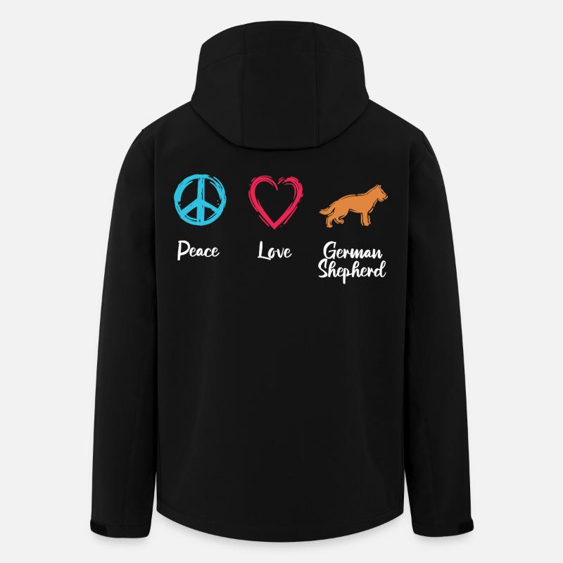 Peace Love Shepherd Dog - Men’s Recycled Softshell Jacket by Stanley/Stella - black