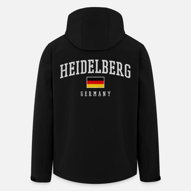 Heidelberg Germany Typography - Men’s Recycled Softshell Jacket by Stanley/Stella - black