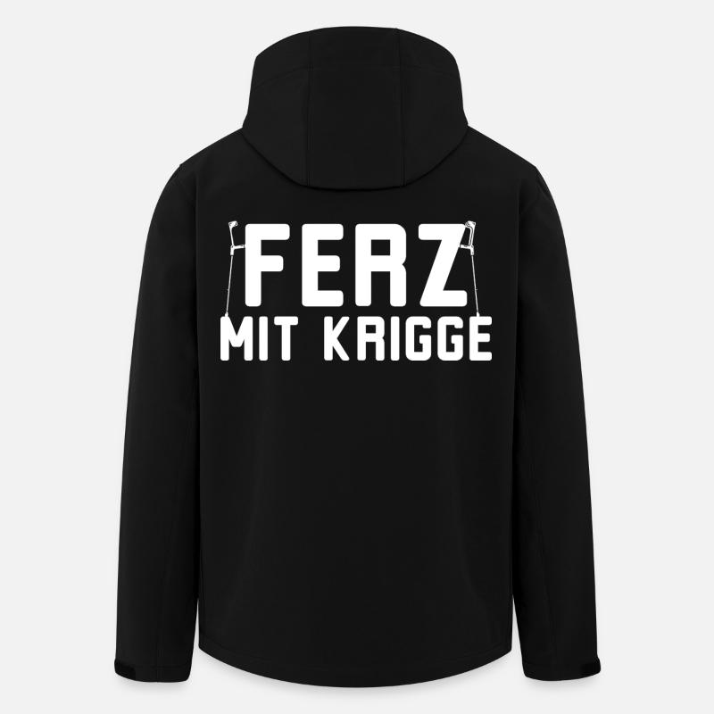 Ferz avec Krigge Dialecte hessois - Veste softshell homme en polyester recyclé Stanley/Stella - noir