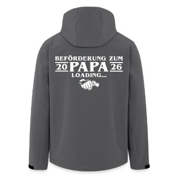 Annonce de la grossesse - Future papa 2026 - Veste softshell homme en polyester recyclé Stanley/Stella - noir - Dos - AI Model Male 185 light (185cm)