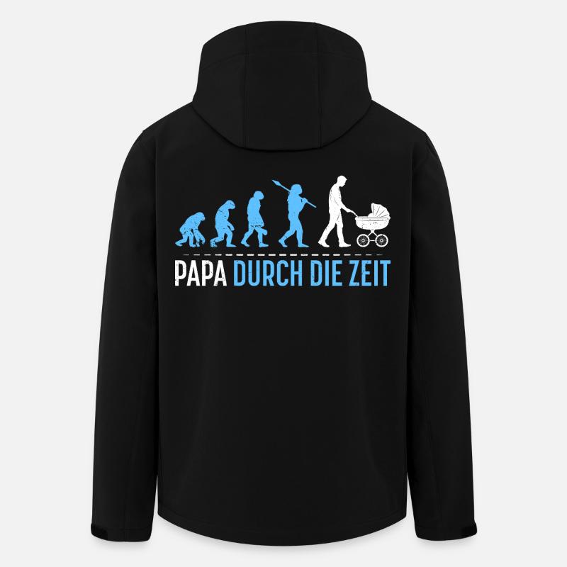 Father-to-be DADDY THROUGH TIME Funny - Men’s Recycled Softshell Jacket by Stanley/Stella - black