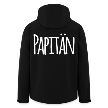 Papitän Lustiges Wortspiel Kapitän Papa Anker - Recycelte Männer Softshell-Jacke von Stanley/Stella - Schwarz - Hinten - AI Model Male 185 light (185cm)