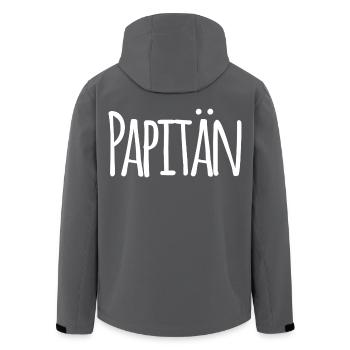 Papitän Funny Pun Capitaine Papa Ancre - Veste softshell homme en polyester recyclé Stanley/Stella - charbon - Dos - AI Model Male 185 light (185cm)