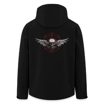 Skull in Target Circle with Wings - Men’s Recycled Softshell Jacket by Stanley/Stella - black - Back - AI Model Male 185 light (185cm)