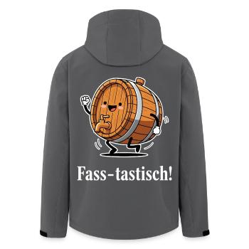 Fass-tastisch ! - Recycelte Männer Softshell-Jacke von Stanley/Stella - Schwarz - Hinten - AI Model Male 185 light (185cm)
