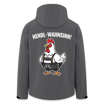 Hendl-Wahnsinn ! - Recycelte Männer Softshell-Jacke von Stanley/Stella - Schwarz - Hinten - AI Model Male 185 light (185cm)