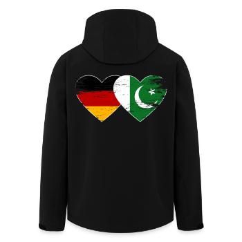 Allemagne Pakistan drapeau coeur utilisé - Veste softshell homme en polyester recyclé Stanley/Stella - noir - Dos - AI Model Male 185 light (185cm)