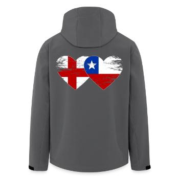 England Chile Flagge Herz used - Recycelte Männer Softshell-Jacke von Stanley/Stella - Schwarz - Hinten - AI Model Male 185 light (185cm)