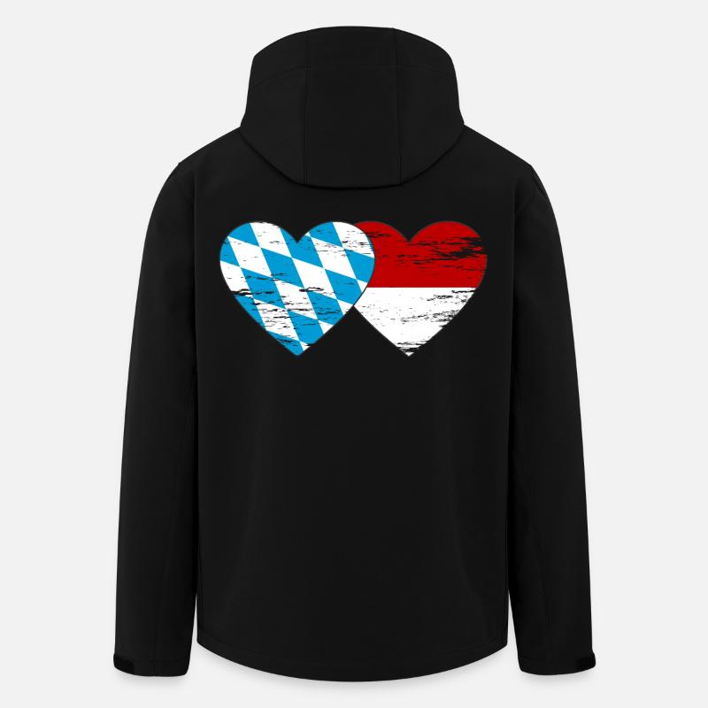 Bayern Monaco flag heart used - Men’s Recycled Softshell Jacket by Stanley/Stella - black