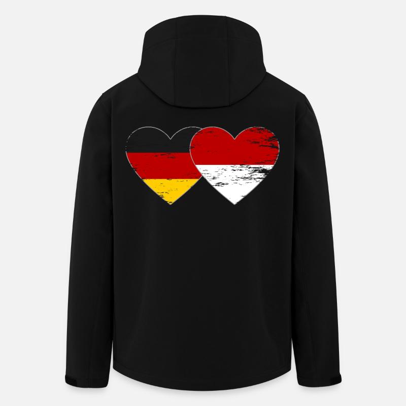 Deutschland Monaco Flagge Herz - Recycelte Männer Softshell-Jacke von Stanley/Stella - Schwarz