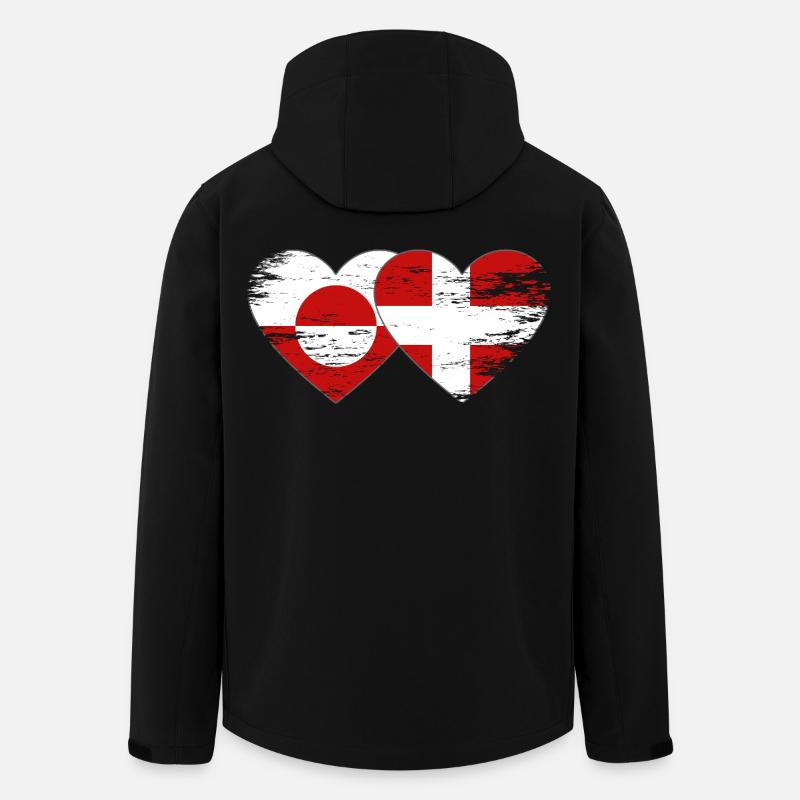 Grönland Dänemark Flagge Herz used - Recycelte Männer Softshell-Jacke von Stanley/Stella - Schwarz